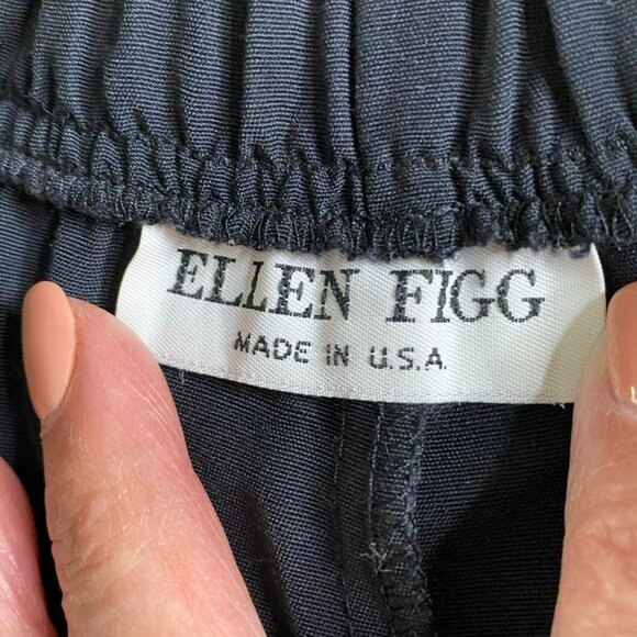 Ellen Figg Vintage Womens Black Wide Leg Pants with Elasticized Back Size M Goth - Picture 3 of 12